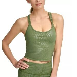 Calvin Klein Green Strappy Racerback Snake Print Tank with Padding